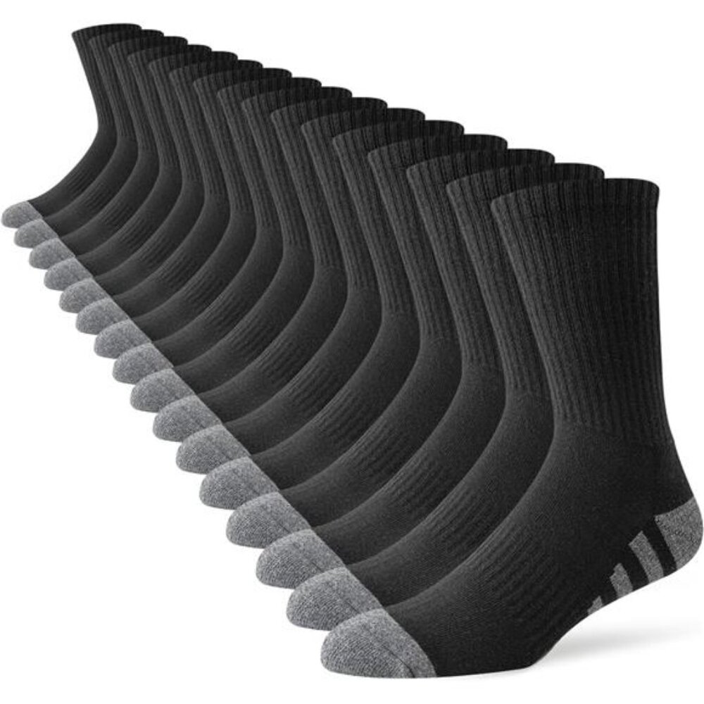 8 Pair Mens Crew Work Cushion Athletic Running Socks Breathable Moisture Wicking